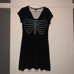 Black Skull Ribcage Dress